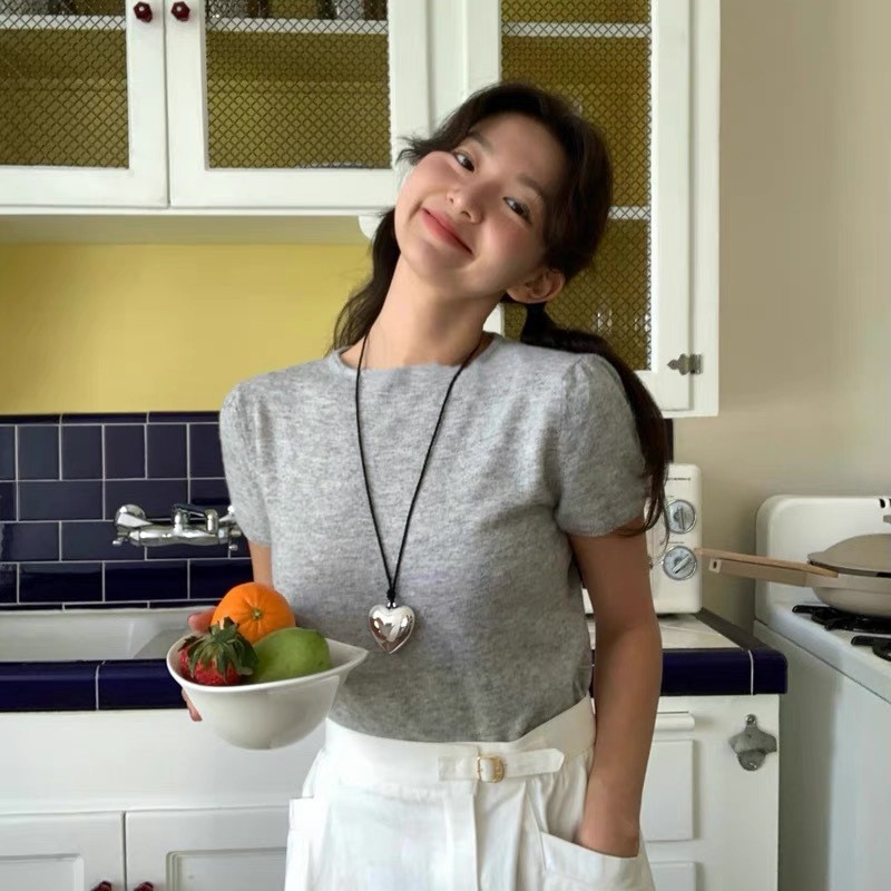 Ngày Lễ Tình Nhân Đơn Giản Lớn Trái Tim Tình Yêu Mặt Dây Chuyền Vòng Cổ Thắt Nơ Dây Có Thể Điều Chỉnh Dây Xích