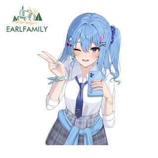 EARLFAMILY Hoshimachi Suisei Hololive Xe Dán Anime Người Giúp Việc Cô Gái Xe Máy Windows Tủ Lạnh Bảo Quản Bình Vinyl Decal Tắc Xước Bảo Vệ Cửa Xe Ô Tô