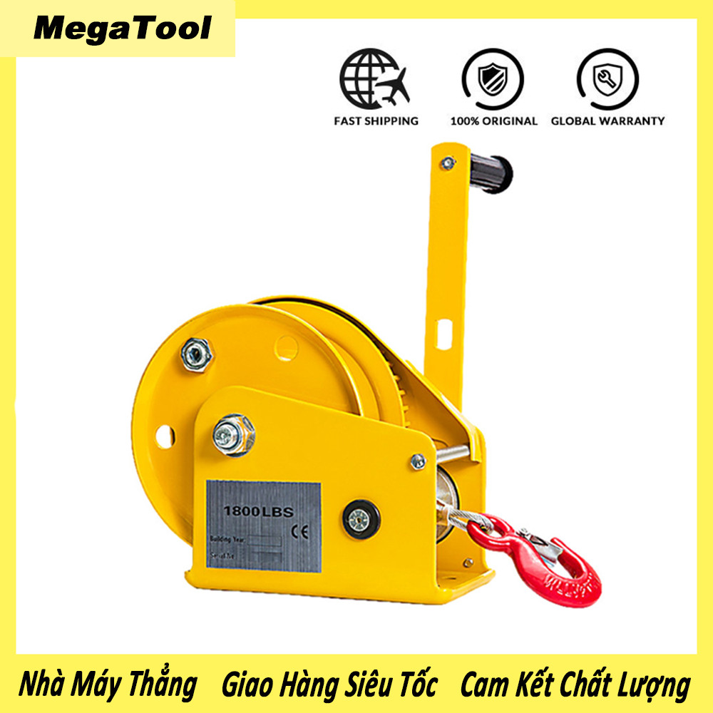 Tời Quay Tay Tự Hãm 2600lbs - Bộ Dụng Cụ Kéo Hàng (Cáp Thép 10m + Ròng ...