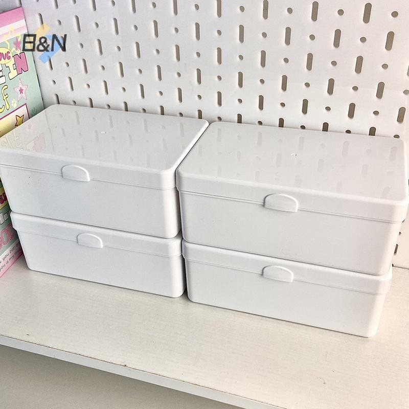 B & N Mới Trong Suốt Nhựa Hộp Bảo Quản Photocards Hộp Bảo Quản Thẻ Nhỏ Để Bàn Tổ Chức Hộp Phân Loại Văn Phòng Phẩm.