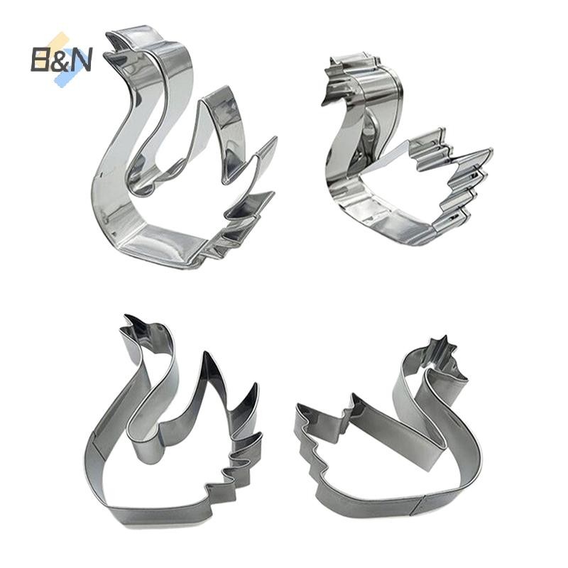 B & N 1 / 2 Chiếc Dụng Cụ Cắt Bánh Quy Cho Trẻ Em Khuôn Cắt Bánh Quy Hình Thiên Nga 3D Dụng Cụ Làm Bánh Cookie Dập Nổi Khuôn Động Vật Cracker Cookie Cắt.