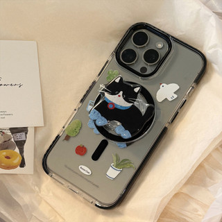 [Sheren] Ốp Điện Thoại Chân Đế Mèo Từ Tính Thích Hợp Cho i17 16 15 14 13 12 11 pro max Vỏ Bảo Vệ Chống Sốc