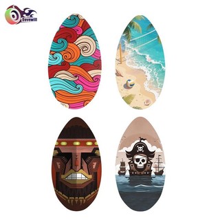 Dovewill Skimboard Ván lướt sóng nhỏ Nước nông gỗ nhẹ có lớp phủ bóng cao Bảng thân xe đa năng cho trẻ em