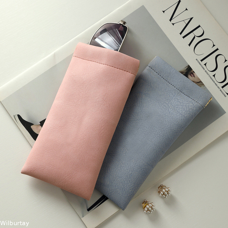 ✨[Wilburtay] Túi đựng kính mát Unisex Túi đựng kính da Túi đựng kính tự động đóng