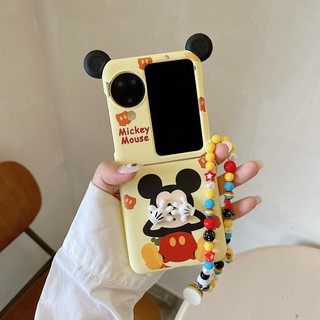 Ốp điện thoại gấp cho Oppo Find N2 N3 Flip Vòng tay Mickey dễ thương có tai Vỏ điện thoại tpu cứng
