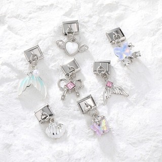 Mặt Trăng Thời Trang Mặt Trăng Tình Yêu Bướm Quyến Rũ Ý Liên Kết Phù Hợp Với Vòng Tay 9 Mm Thép Không Gỉ Trang Sức DIY Làm