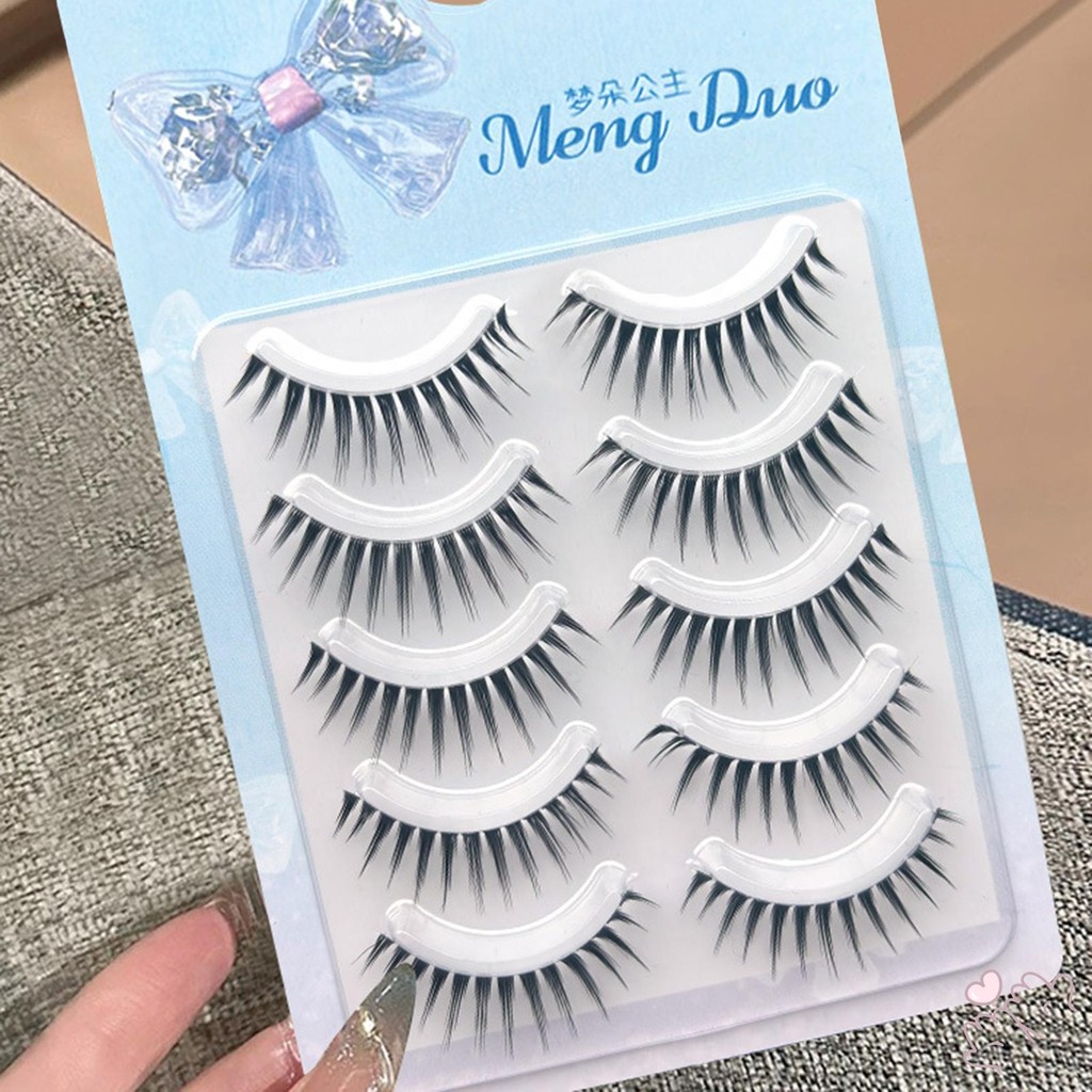 IOIIK 5 cặp-- Lông mi giả 9-14mm Dải Wispy Giả Mi DIY Cosplay Wispy Dải Lông Mi Để Mở Rộng Đôi Mắt Của Bạn Tự Nhiên
