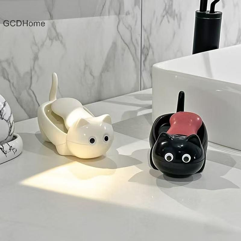 GCDHome Hộp xà phòng dễ thương có hệ thống thoát nước trang trí phòng tắm Phong cách hoạt hình HOT