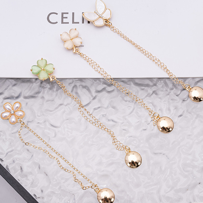 [YUNYUAN] Chân quần bướm mới Chuỗi kẹp cố định không có đường may Điều chỉnh chiều dài Hút từ tính Không cuộn quần dài và ngắn Hiện vật Áo ngắn