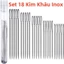 Bộ 18 thép không gỉ Big Eye Needle Handmade khâu DIY kim sống sửa chữa quần áo thủ công may công cụ - SUNND