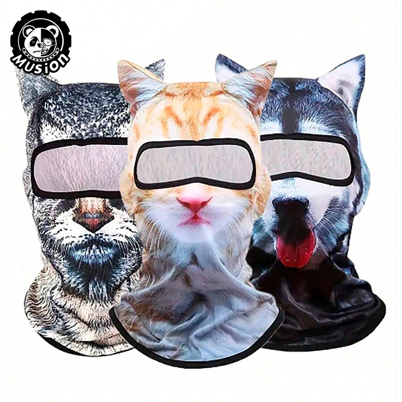 Musion Họa tiết in hình động vật Balaclava Thiết kế mặt nạ toàn mặt Nhanh khô và thoáng khí Thể thao ngoài trời
