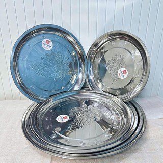 [Giá Xưởng] Mâm Tròn Inox Chùm Nho – Nhiều Size Dùng Cho Gia Đình, Quán Ăn, Tiện Dụng, Sạch Sẽ, Bền Đẹp