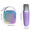 Máy Karaoke Mini MCODECOVED, Loa Bluetooth Di Động K12, Tích Hợp USB Có Thể Sạc Lại Với Micro Không Dây 1 / 2 Đèn RGB Micro Karaoke Ngoài Trời