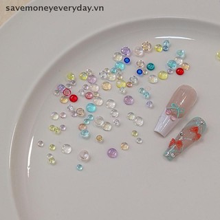 [savemoneyeveryday] 200 Cái Phụ kiện nghệ thuật làm móng tay đính cườm bong bóng nàng tiên cá đầy màu kẹo phẳng Trang trí móng tay bán nguyệt [vn]