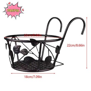 Pnpia Giỏ Ngoài Trời Sắt Cây Ban Công Hàng Rào Giá Tròn Chậu Hoa Giá Đựng Cây Trang Trí Sân Vườn Boutique
