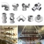 Chốt khung LAKAM, Đầu nối ống tròn Khuỷu tay 1\ 2 '' / 3\ 4 ", Đầu nối ống tròn có khóa cố định DIY Kệ ống thép