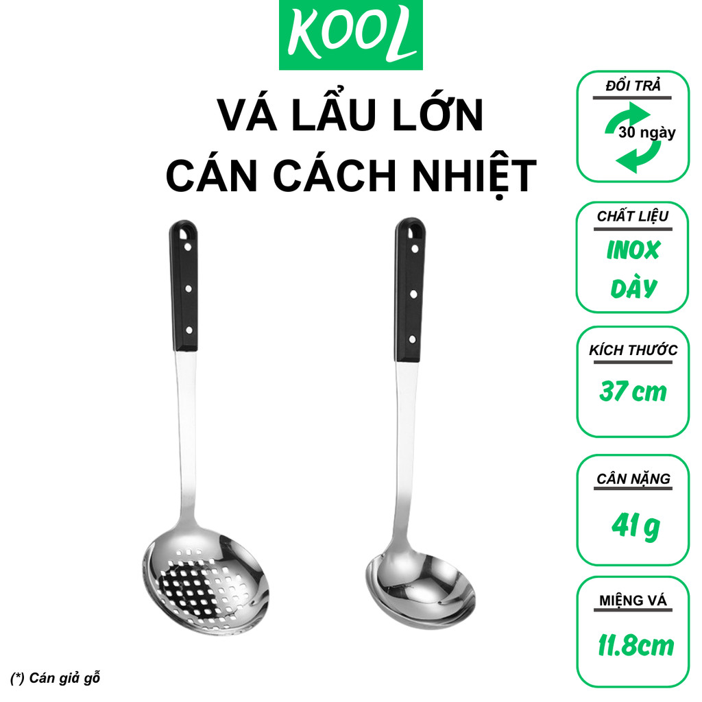Vá múc lẩu inox Daily số 8 KOOL RB12401 Vá canh, Thìa canh, Muôi canh, vá lẩu, vá vớt bún