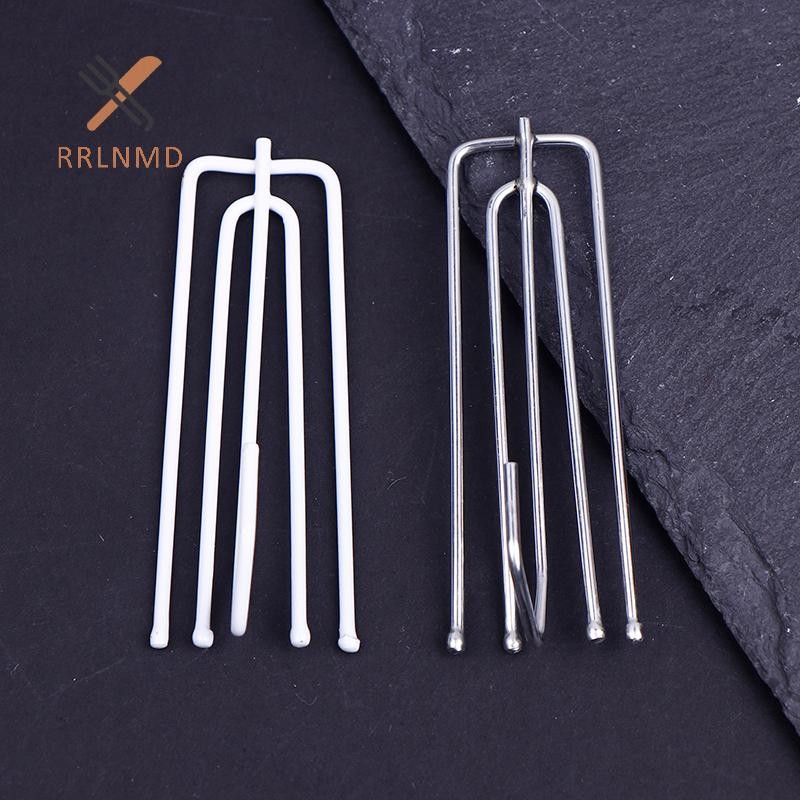 Rrlnmd 15 Chiếc Thép Không Gỉ Bốn Nĩa Rèm Treo Móc Rèm Vòng Kẹp Đường DIY Nhà Rèm Phụ Kiện MỚI