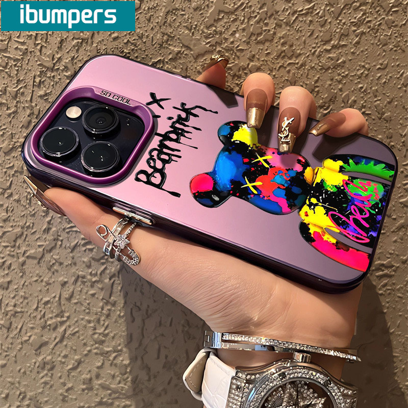 ibumpers Ốp Lưng iPhone Họa Tiết Bearbrick Ngầu Thời Trang Ốp Điện Thoại IMD Cứng Trơn Chống Bẩn Chống Sốc Cho Iphone 16 15 14 12 13 11 Pro Max