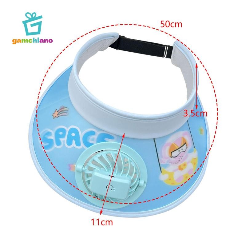 Mũ che nắng có quạt 3 cấp độ gió Mũ chống nắng thông thường tích hợp quạt