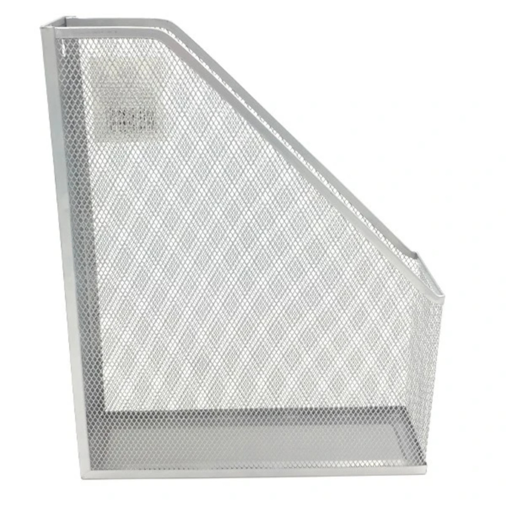 Khay đựng tạp chí kim loại Toppoint HY63002 rổ xéo bằng sắt lưới xám.