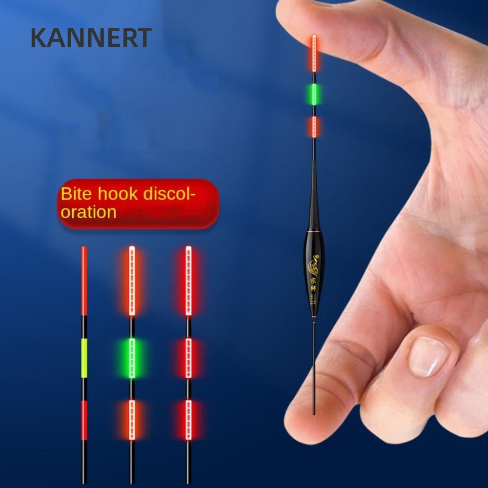 Phao câu cá điện tử KANNERT, Phao đèn báo trượt trôi, chất lượng cao Tấn công đuôi dài 2 Phao câu cá bằng đá nhẹ Câu cá đêm