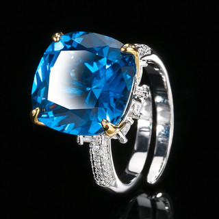 Châu Âu Mỹ ins Phong Cách Mới Đáy Đồng Mạ Vàng Mô Phỏng Nhẫn Corundum Đỏ Nữ 14 * 14