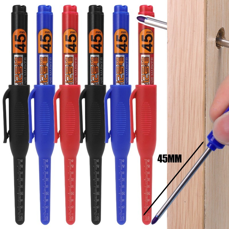 [Nổi bật] Bút đánh dấu mực bổ sung 3 màu 45mm - Đồ dùng học tập văn phòng - Bút vẽ đầu dài - Thường trực, dầu, chống thấm nước, sấy nhanh - Dụng cụ chế biến gỗ lỗ sâu