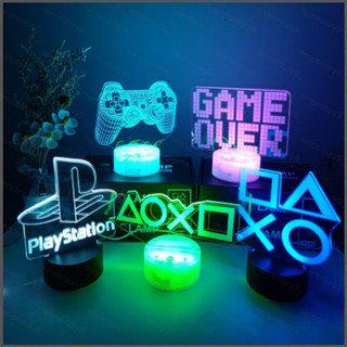 GC9 3D Đèn Ngủ Đèn PlayStation Chơi Game Biểu Tượng Logo Hình Trang Trí Phòng Ngủ Chiếu Sáng Từ Xa Đèn LED Trẻ Em Quà Tặng CG9