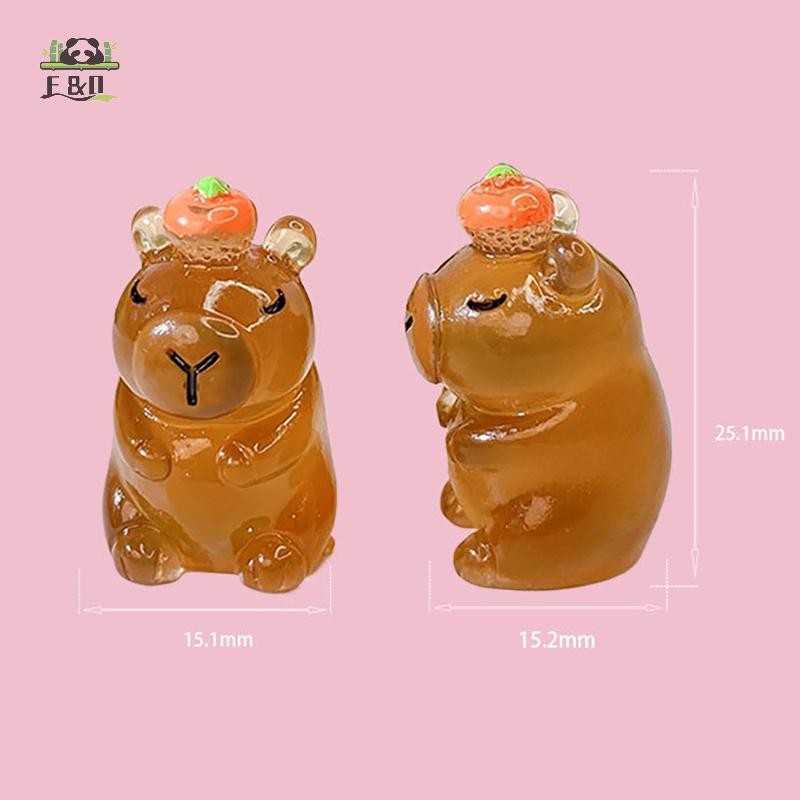 [SHNZDD] 2 Chiếc Dạ Quang Capybara Nhựa Thu Nhỏ Phát Sáng Vào Ban Đêm Cổ Tích Trang Trí Sân Vườn DIY Trang Trí Các Bức Tượng Nhỏ Dễ Thương Trang Trí Bàn Làm Việc EMKK