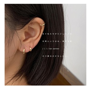 Bông Tai S925 Bạc Vòng 6-12mm Bông Tai Nữ Ngủ Không Loại Bỏ Hàn Quốc Đơn Giản Vòng Trơn Thanh Lịch Nhỏ Vòng Tai Kẹp Tai