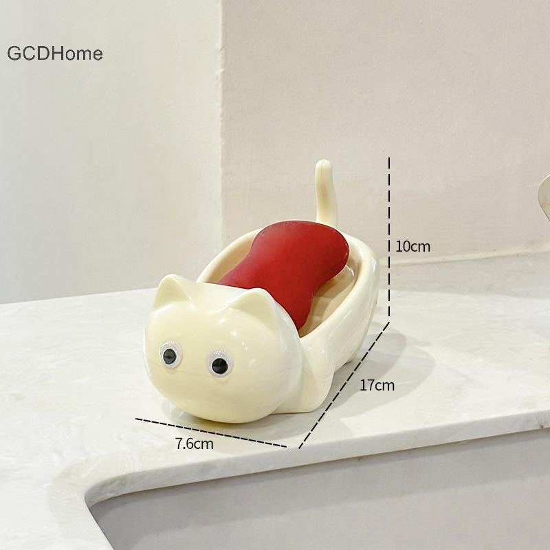 GCDHome Hộp xà phòng dễ thương có hệ thống thoát nước trang trí phòng tắm Phong cách hoạt hình HOT