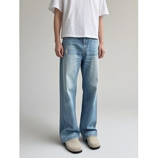 Quần jean ống thẳng Unisex có hiệu ứng thấm nước và họa tiết sét