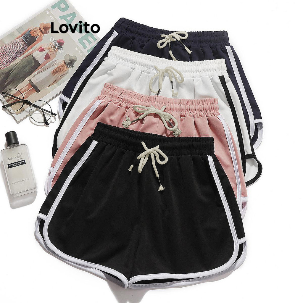 Ảnh Lovito - Quần Short Thể Thao Nữ Phối Viền Tương Phản LNL47151 1