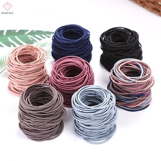 [Pcwkkef] 100 Chiếc Nữ Cô Gái Tóc Cao Su Dây Buộc Tóc Dây Co Giãn Tóc Đuôi Ngựa Giá Đỡ Scrunchies Mới