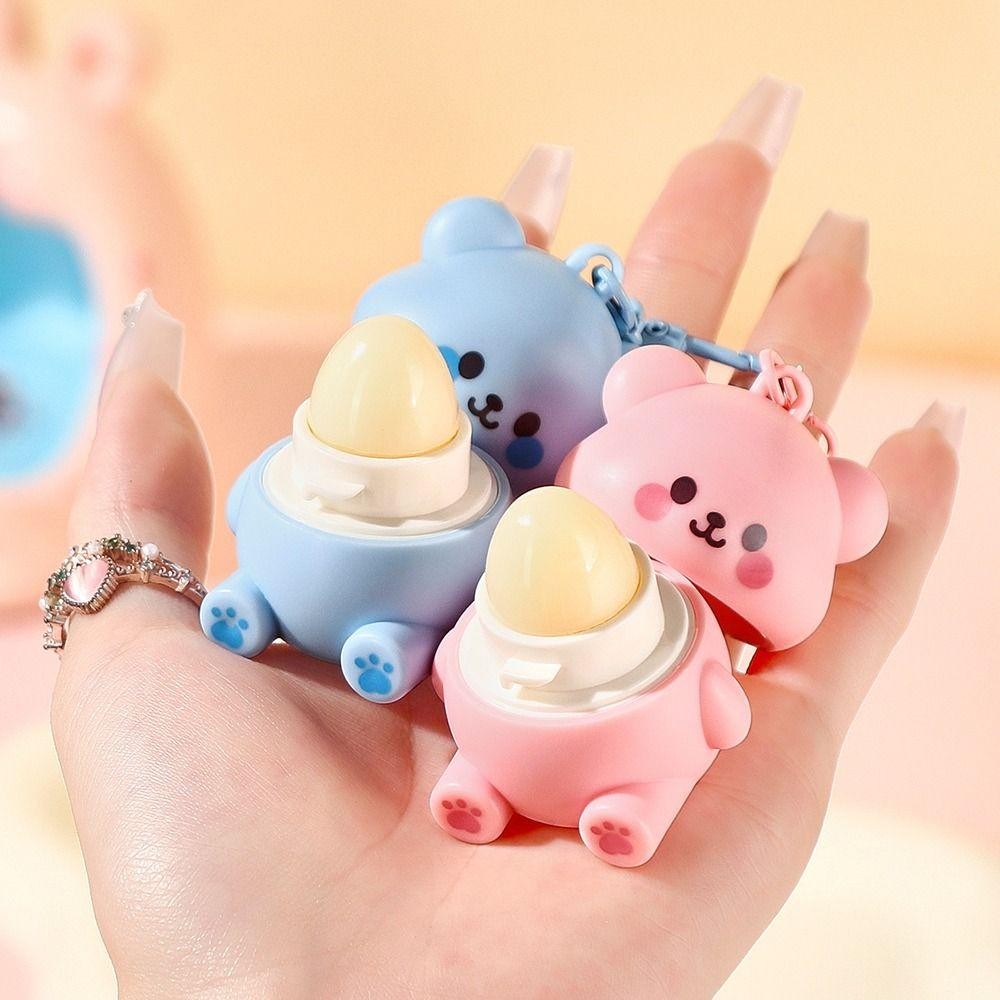 Son bóng STARYSWAY, Son dưỡng môi hình gấu nhỏ 4ml chống khô, Dưỡng ẩm Mini chống nứt có móc khóa Son môi cho trẻ em