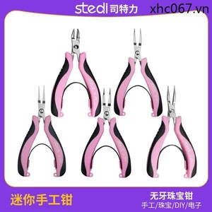 Kìm trang sức Steli DIY Kìm kim không răng Kìm mũi kim chống trượt Kìm mũi phẳng Mini Kìm mũi cong 13cm Kìm mũi cong