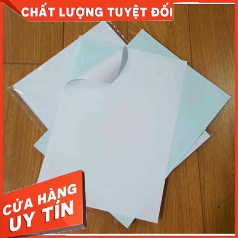 Combo túi có 100 tờ Decal A4 đế xanh.