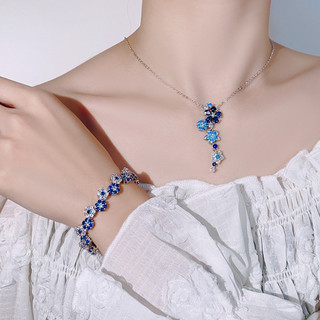 Châu Âu Mỹ ins Phong Cách Mới Kim Cương Xanh Zircon Hoa Phù Hợp Với Nữ