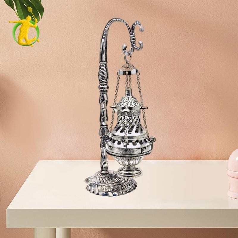 Lư hương treo hợp kim đốt Christian Chính thống Hy Lạp Byzantine Thurible để trang trí nội thất, phòng ngủ, Spa &