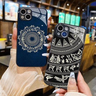 Ốp kính hoa văn trống đồng đông sơn iphone 16 15 14 13 12 11 x xs xr 8 7 6 pro max plus mini 6s 6g 7g 8g 6p 7p