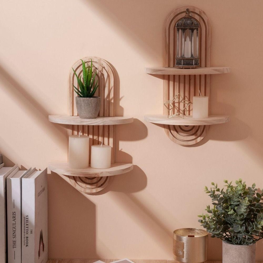 Kệ treo tường bằng gỗ SAIA, Trang trí nội thất hiện đại Trang trí tường bằng gỗ Bohemian, Kệ treo tường Bohemian cổ điển chất lượng cao Phòng khách
