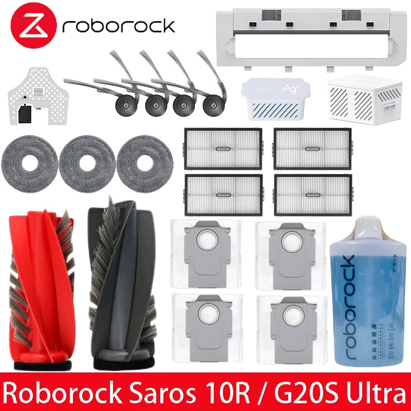 Roborock Saros 10R / G20S Ultra Siêu Chân Không Robot Phần Con Lăn Chính Bàn Chải Bên Bộ Lọc Cây Lau Vải Túi Bụi Phụ Kiện