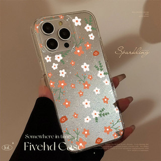 Floral Ins Nhật Bản Cô Gái Hàn Quốc Cao Cấp Lấp Lánh Bling Vỏ Cho iPhone 11 16 16E 15 14 13 12 Pro Xs Max XR X 7 8 Plus SE Vỏ Điện Thoại TPU Mềm Ốp Lưng Bảo Vệ HD Clear Cover