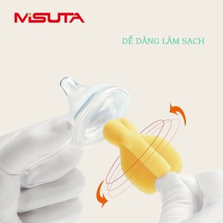 Set cọ bình sữa, núm ti, bình nước, vệ sinh MISUTA với 6 chi tiết xoay 360 độ vệ sinh an toàn .