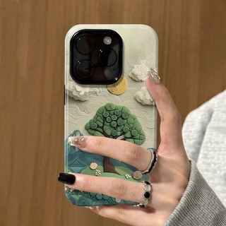 Ốp điện thoại 2 trong 1 Spring Breeze Mountain Rose tương thích với iPhone 15 Pro Max, Apple 16 14 Plus 11 / 12 / 13 Pro Max, vỏ bảo vệ chống sốc mới