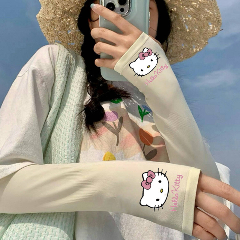 Găng tay Hello Kitty thoáng khí và chống nắng, phù hợp cho kỳ nghỉ ngoài trời và đi xe đạp