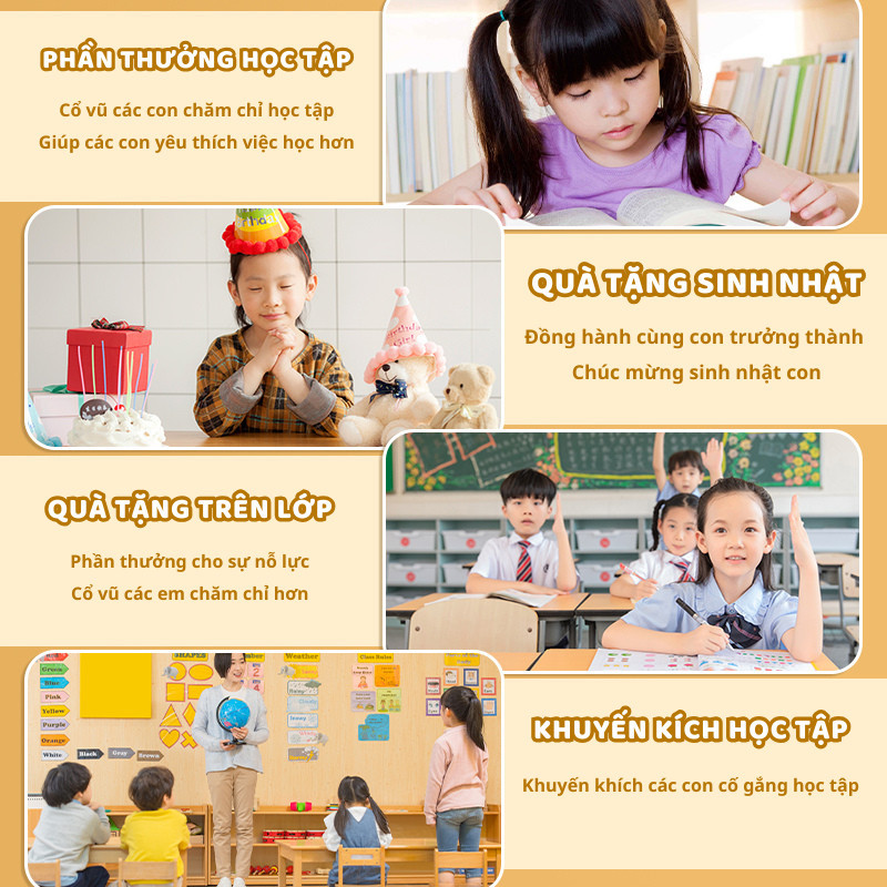 Bộ Quà Dụng Cụ Học Tập Gấu Bơ, Hộp Văn Phòng Phẩm Bút Thước Dễ Thương Cho Học Sinh