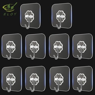 [ELOY] 10 Móc Dán Tường Siêu Dính Trong Suốt Chịu Lực Tốt Treo Tường 6x6 Cm VN