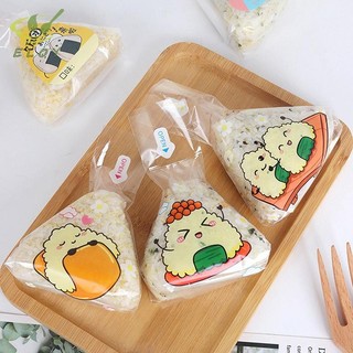 [MAO] 100 Chiếc Túi Đóng Gói Gạo Tam Giác Hoạt Hình Đáng Yêu Rong Biển Onigiri Sushi Làm Khuôn Dụng Cụ Bento Phụ Kiện VN